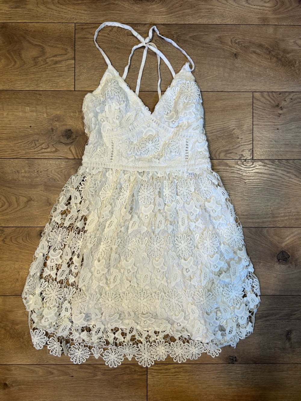 Hollister White Lace Spaghetti Strap Dress